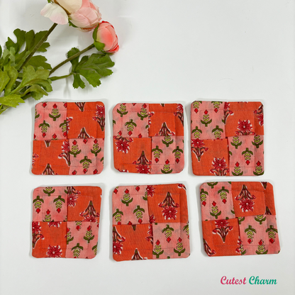 Mix & Match Fabric Coaster Set of 6