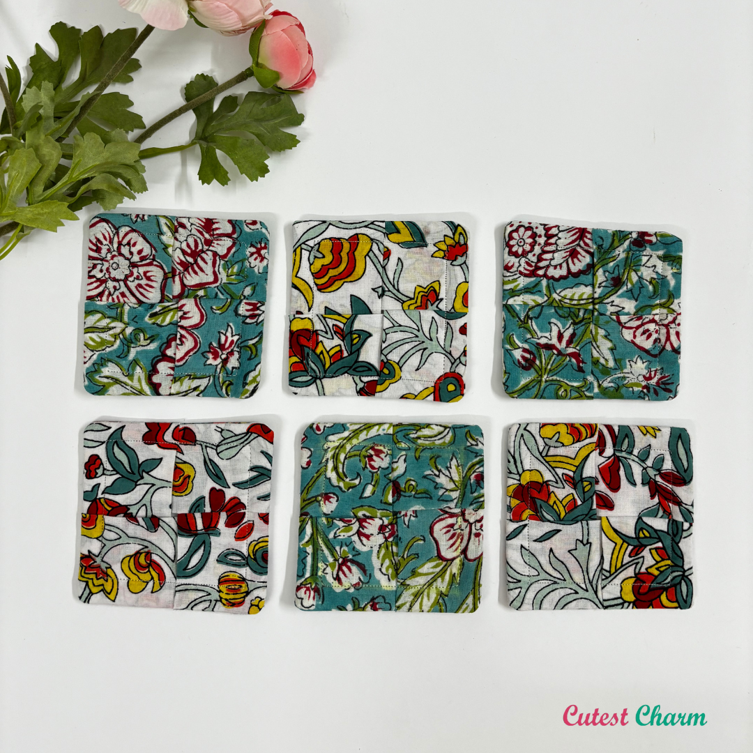 Mix & Match Fabric Coaster Set of 6