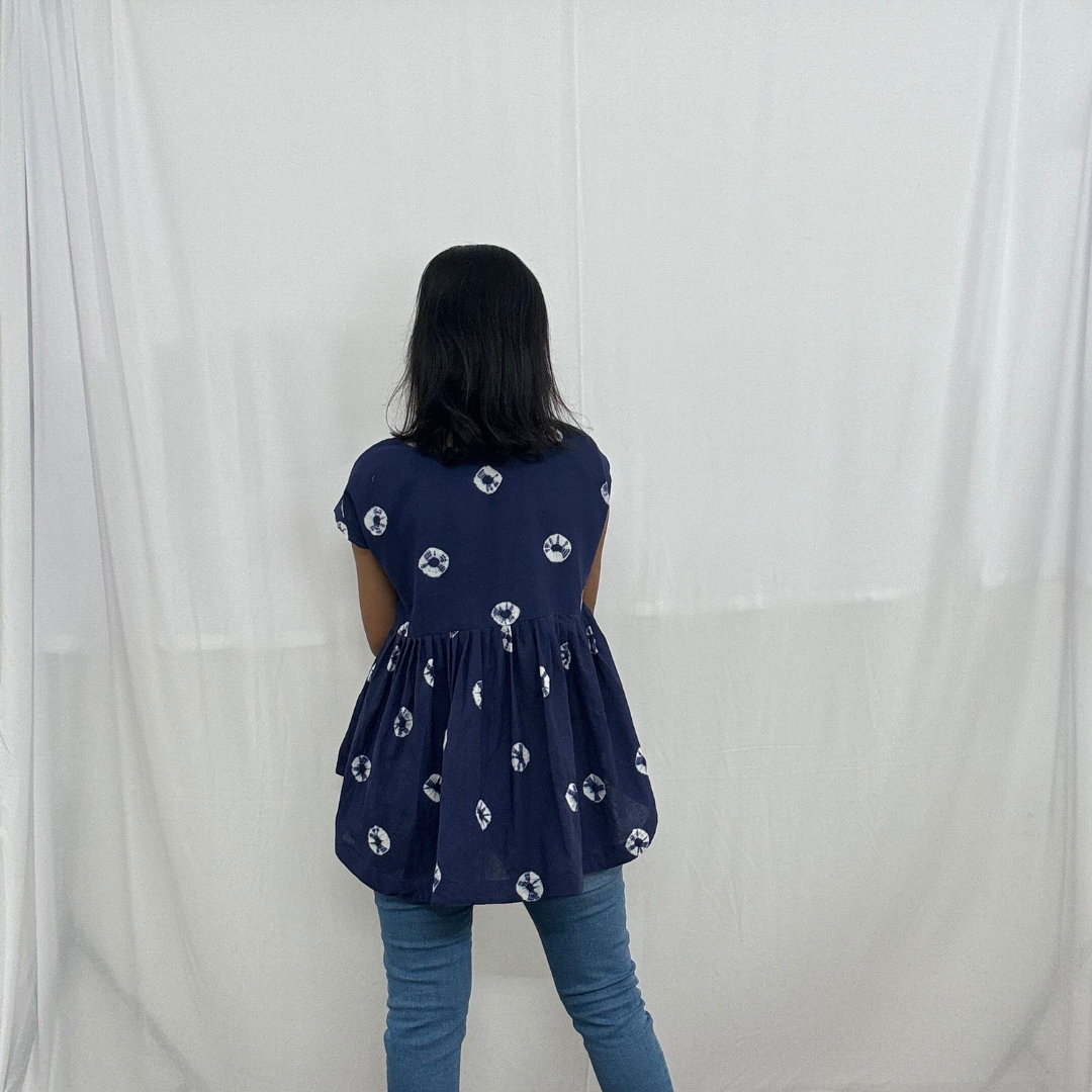 Shibori Peplum Top