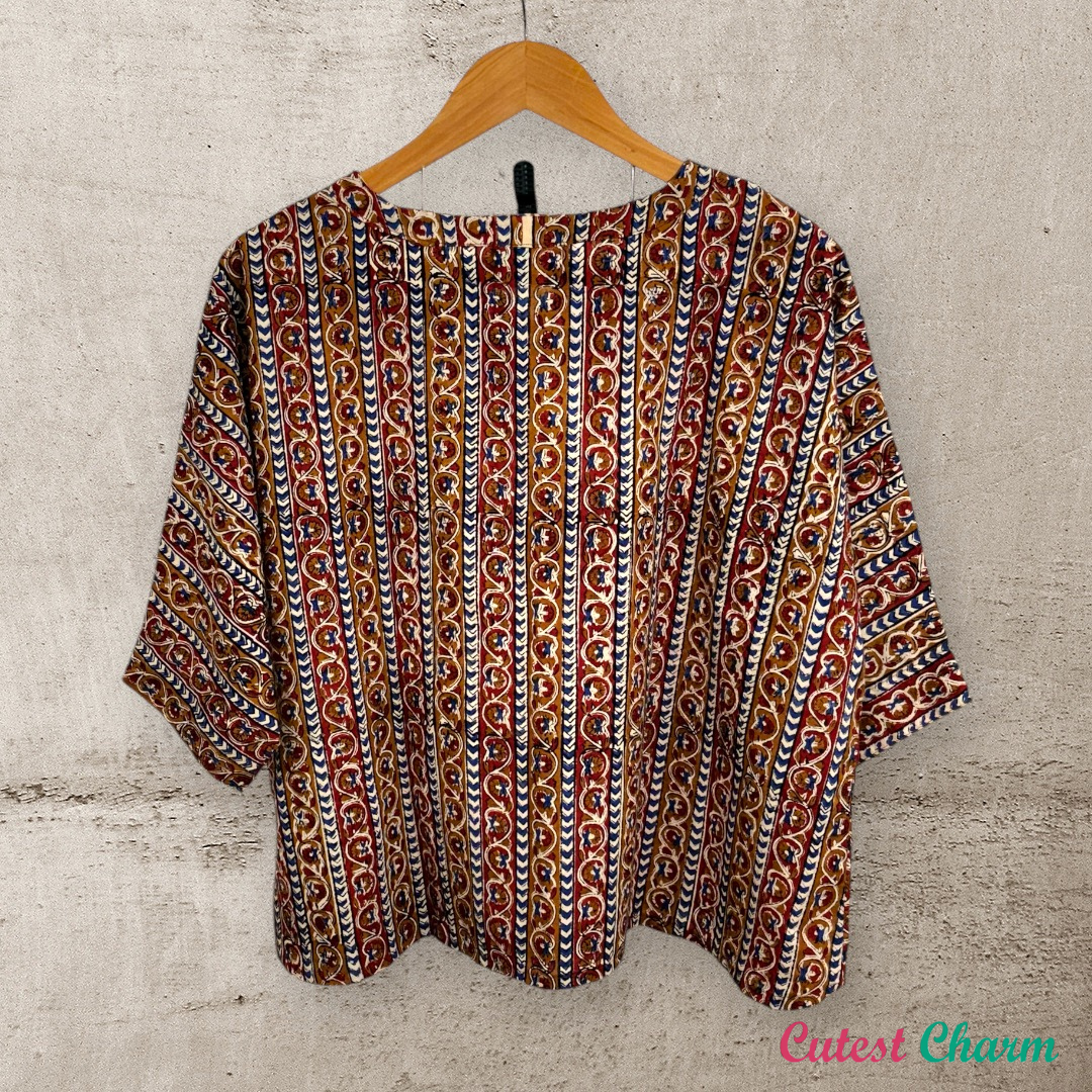 Brown Block printed top