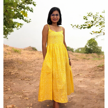 Sunshine yellow strappy dress