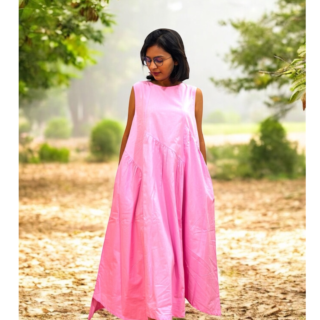 Pink cotton candy free size dress