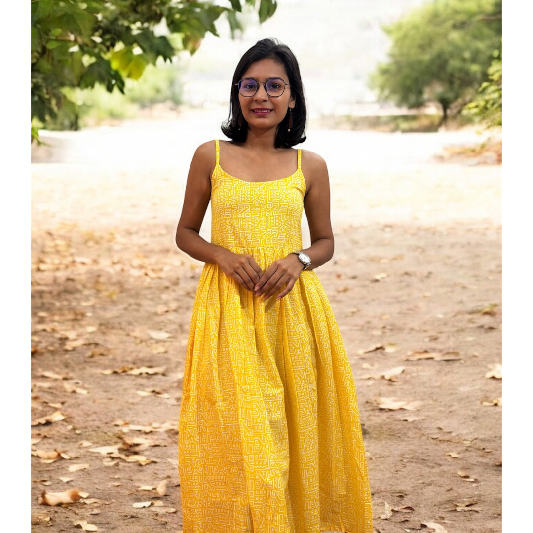 Sunshine yellow strappy dress